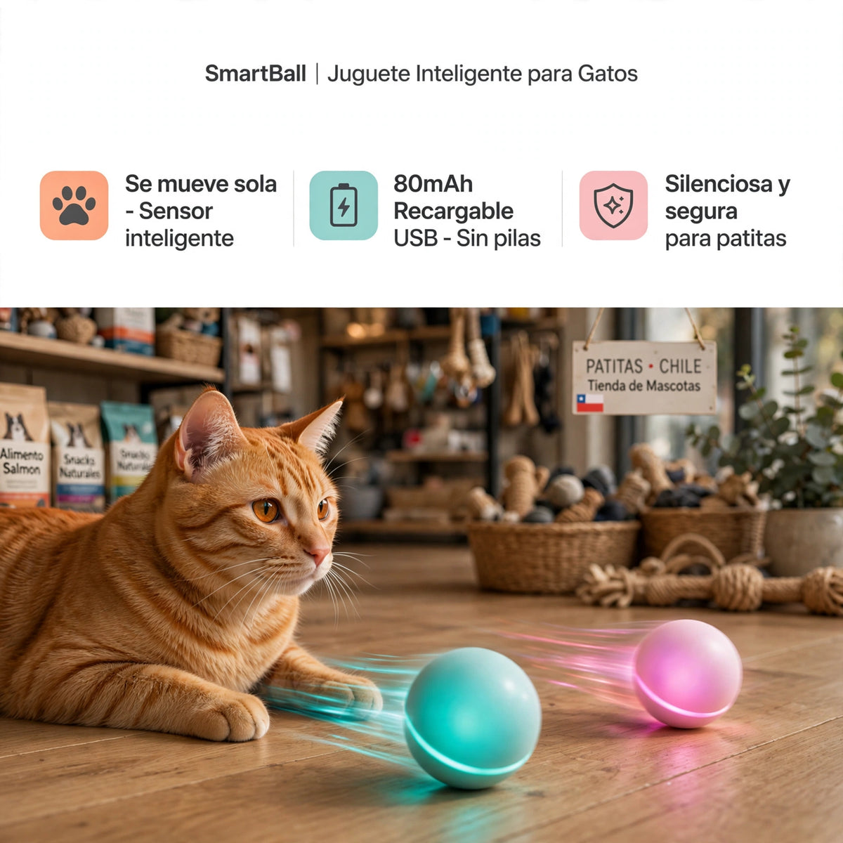 SmartBall - Pelota Loca Interactiva para Gatos y Perros