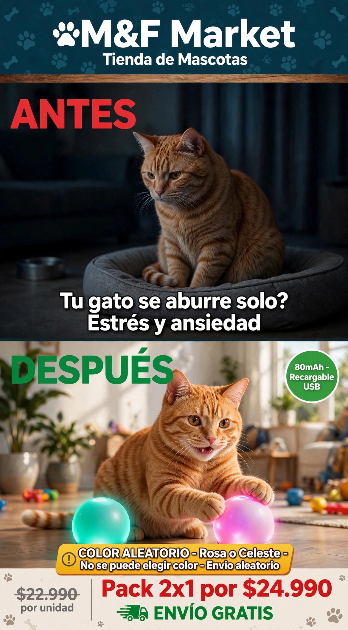 SmartBall - Pelota Loca Interactiva para Gatos y Perros
