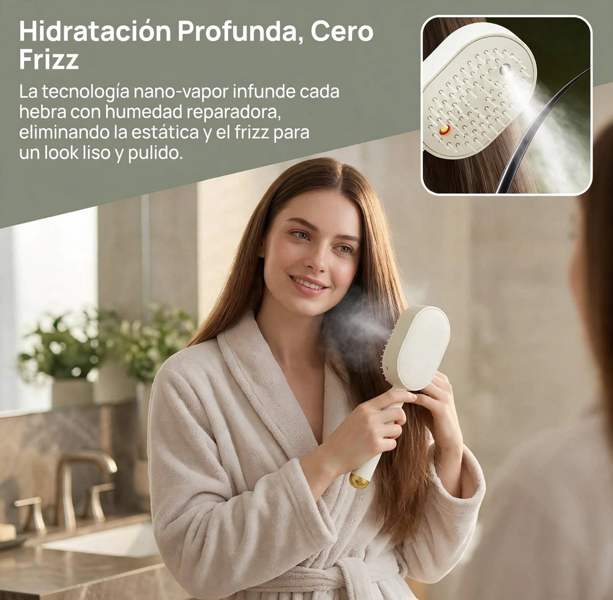 "Cepillo a vapor: Pelo liso y sin frizz en 5 minutos"