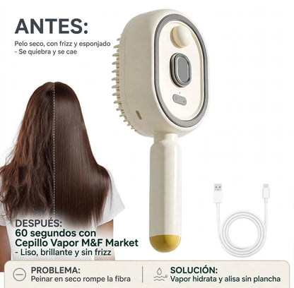 "Cepillo a vapor: Pelo liso y sin frizz en 5 minutos"